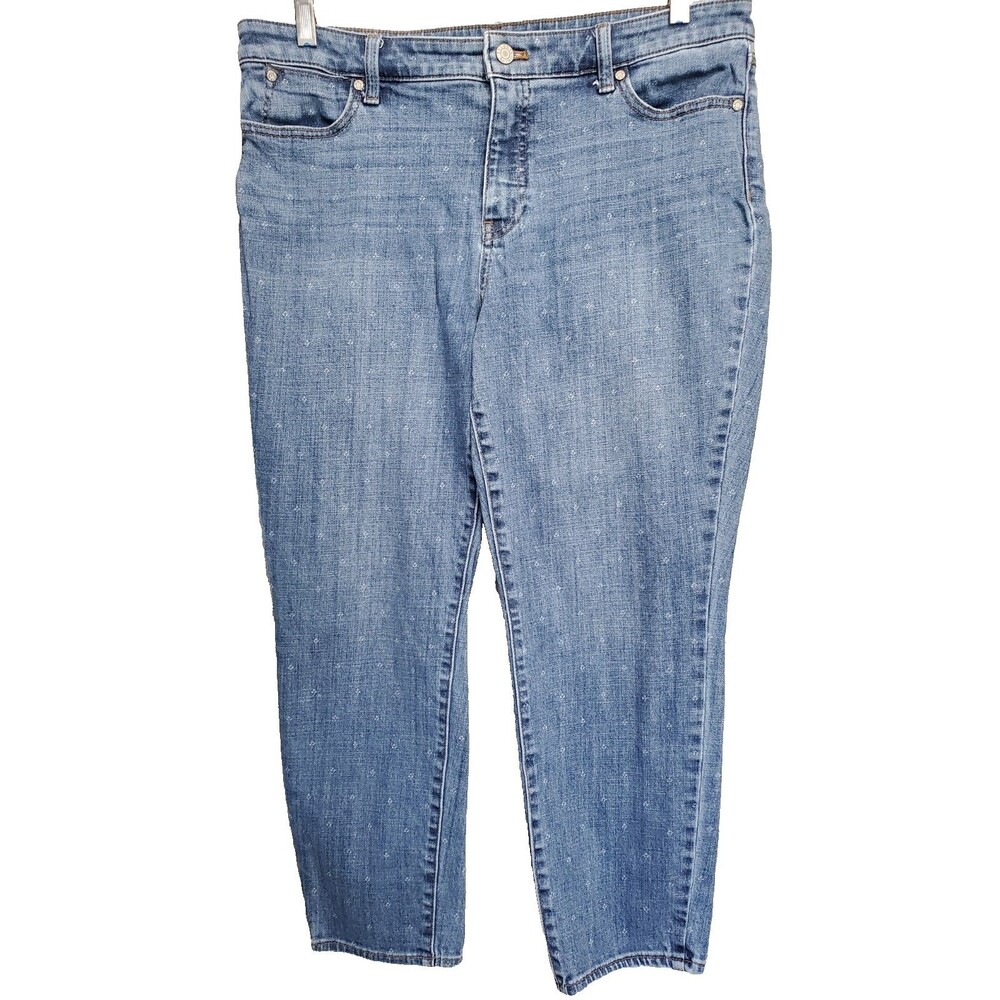 Talbots Flawless Slim Ankle Blue Cotton Blend Denim Jeans Size 14P